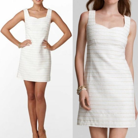 lilly pulitzer white and gold dress